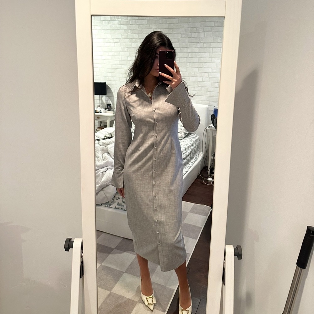 Meshki Gray Long Sleeve Dress